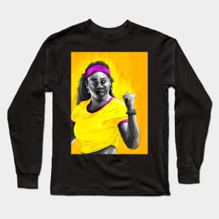 Serena Williams Tennis Artwork Long Sleeve T-Shirt